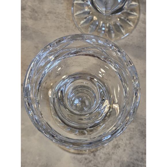 Vintage Set of 2 6" BLOCK Candleholder Candlestick Holders Cut Lead Crystal EUC - Picture 12 of 12